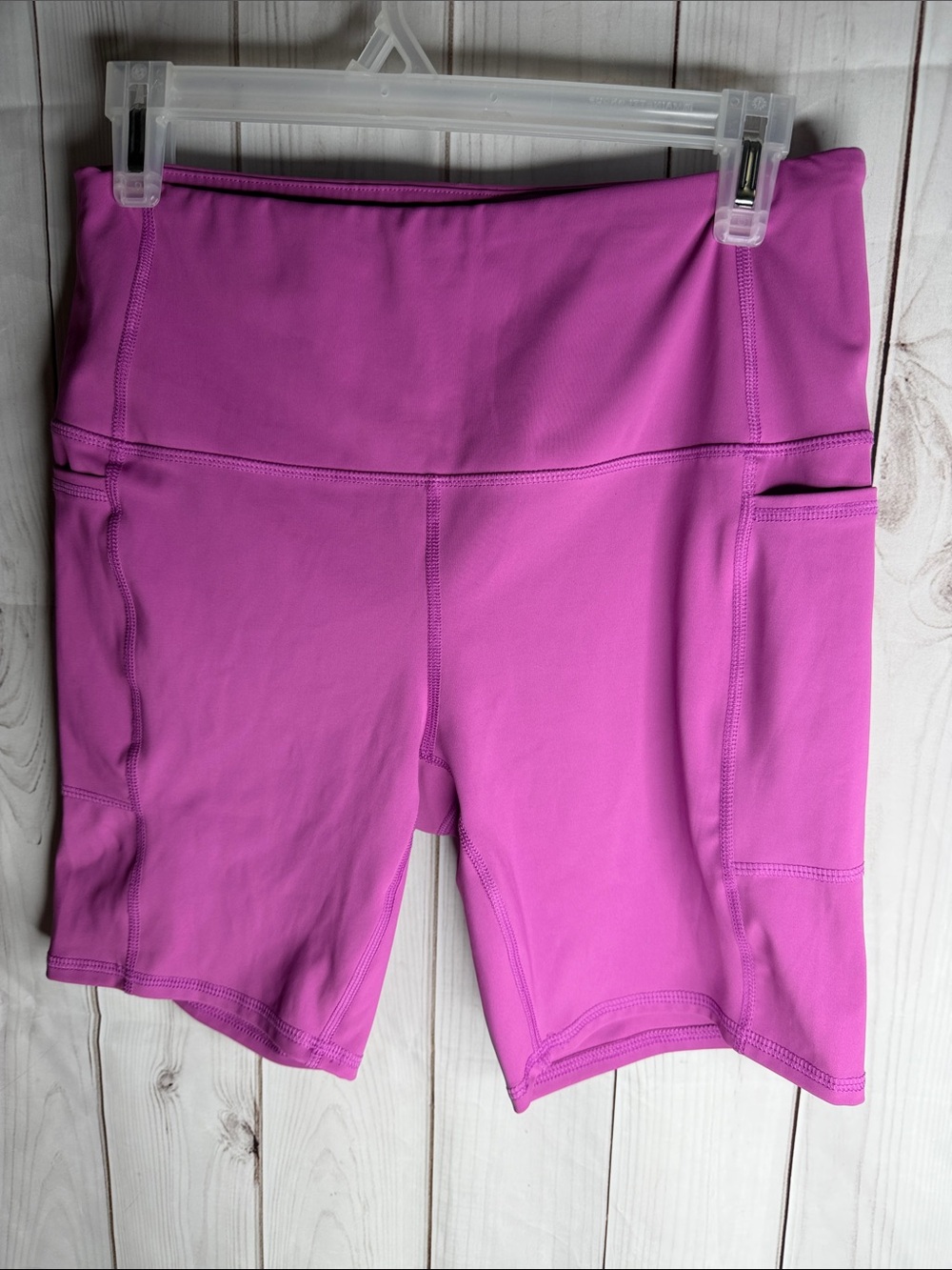 RBX High-Waist Bike Shorts in Bright Magenta lrg-1146